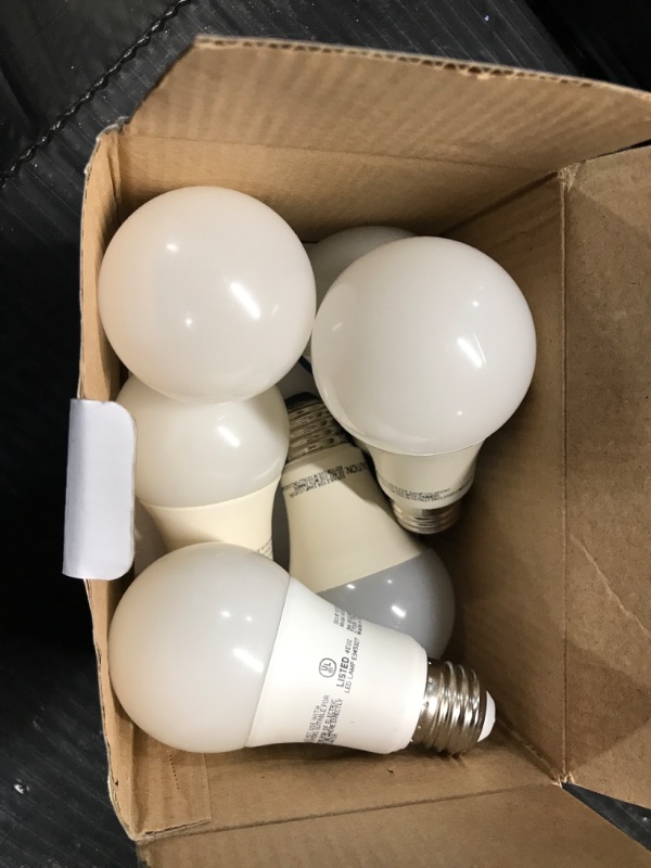 Photo 2 of ** USED DIRTY** Sunco Lighting 6 Pack A19 LED Bulb with Dusk-to-Dawn, 9W=60W, 6000K Daylight Deluxe, Auto On/Off Photocell Sensor - UL