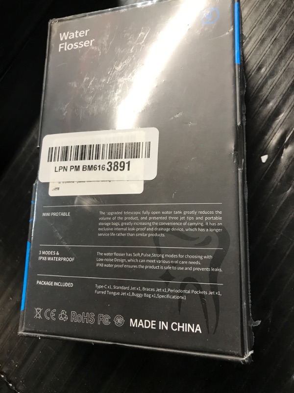 Photo 3 of ** FACTORY SEALED** Water Flosser [ Mini Cordless Portable ] Oral Irrigator Water Teeth Cleaner Pick, Telescopic Water Tank, 3 Modes & IPX7 Waterproof, Home & Travel Water Flossers for Teeth, Braces Bridges Care (Black)