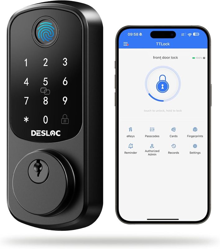 Photo 1 of ***STOCK PHOTO REFERENCE ONLY***Fingerprint Smart Door Lock, Keyless Entry Door Lock, App Control, Easy Installation, Front Door Smart Deadbolt Lock, Touchscreen