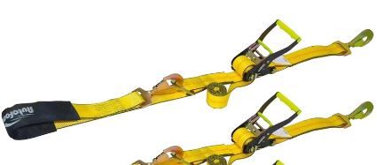 Photo 1 of (READ FULL POST) Autofonder Heavy Duty Adjustable Car Tie Down Kit with Snap Hooks -Break Strength 10,000 lbs-Working Load 3333 lbs-2 Inch x 114 Inch - 2 Pack Axle Tie Down Straps (Yellow)