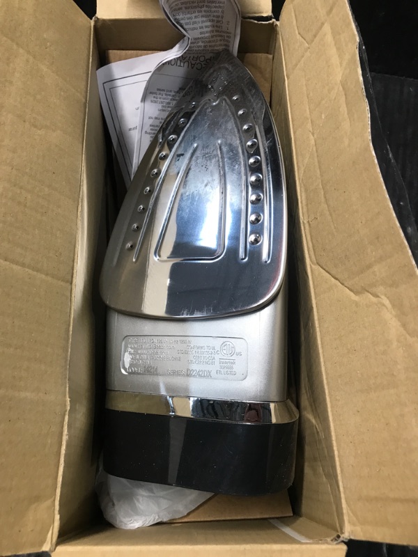 Photo 2 of ** USED DIRTY** Hamilton Beach Steam Iron for Clothes & Garment Steamer with Smooth Press Stainless Steel Soleplate, 1200 Watts, 8’ Retractable Cord, Black (14214)