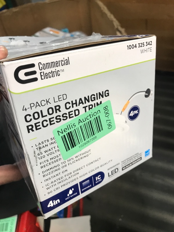 Photo 3 of ** USED MISSING PARTS** 4 in. CEC T20 New Construction or Remodel White Dimmable LED Recessed Trim Adjustable Color Changing Technology (4-Pack)