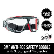 Photo 1 of ** USED SCRACTHED** Protector Gray/Red Anti-Fog Goggles with Clear Lens
