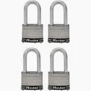 Photo 1 of ** USED ** ***STOCK PHOTO REFERENCE ONLY***Stainless Steel Outdoor Padlock with Key, 2 in. Wide, 2 in. Shackle, 4 Pack


