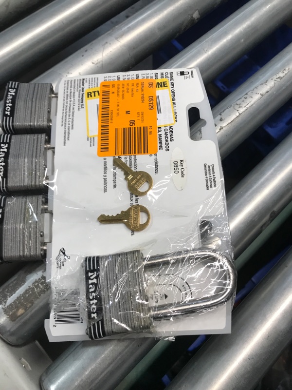 Photo 3 of ** USED ** ***STOCK PHOTO REFERENCE ONLY***Stainless Steel Outdoor Padlock with Key, 2 in. Wide, 2 in. Shackle, 4 Pack


