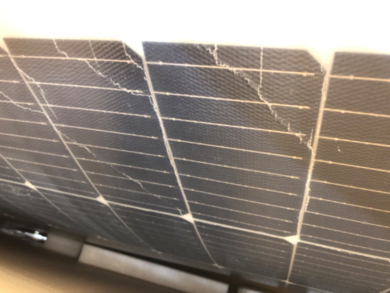 Photo 3 of ** DAMAGED AND CRACKED**Renogy Solar Panel 200W 12V Lightweight Monocrystalline Semi-Flexible Bendable Mono Off-Grid Charger for Marine RV Cabin Van Car Uneven Surfaces