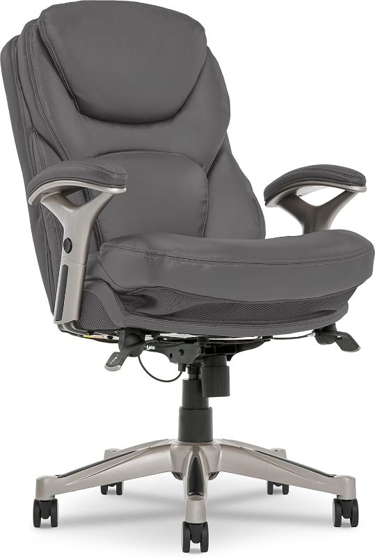 Photo 1 of ***STOCK PHOTO REFERENCE ONLY***
Serta Back in Motion Technology Bonded Leather Executive Office Chair Gray
