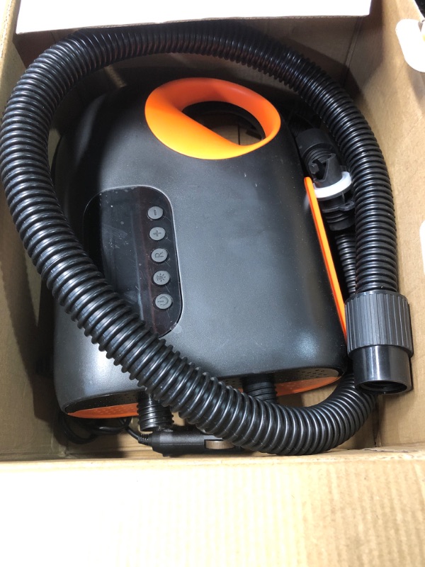 Photo 1 of * MISSING PARTS** Karltion 20PSI Paddle Board Pump-Portable Electric SUP Air Pump, Dual Stage Inflation & Deflation SUP Pump, 110W Paddleboard Pump with Auto-Off Function & 12V DC Car Connector for Paddle Board, Kayaks