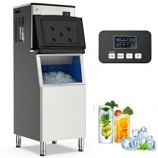 Photo 1 of **BOTTOM HALF ONLY**Commercial Ice Maker Machine, 350lbs/24H with 300 Lbs Storage Bin, 380W Compressor, Tap Add Water Freestanding Stainless Steel Ice Machine Self-Cleaning for Home Bar Office Restaurant
