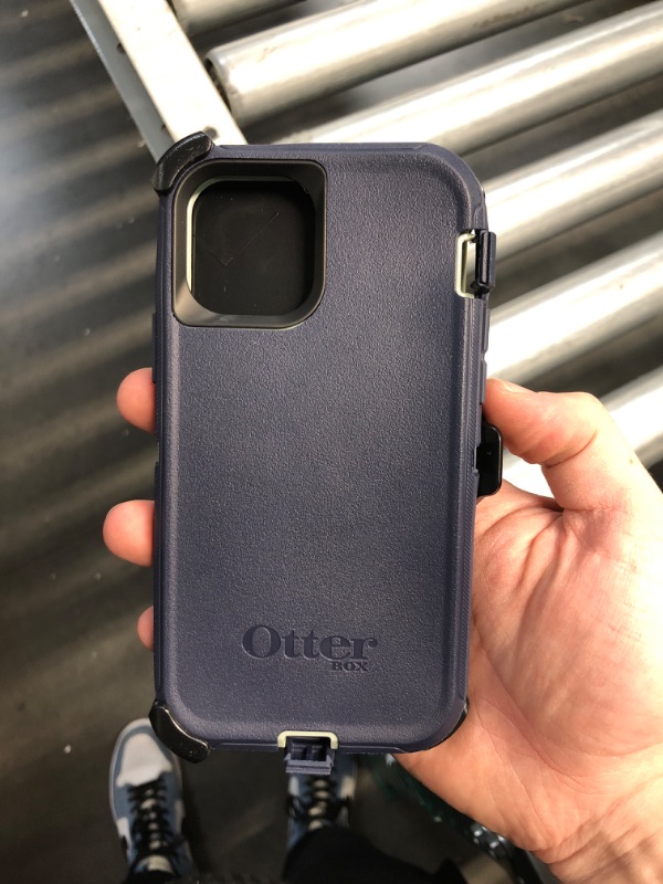 Photo 2 of (READ FULL POST) OtterBox iPhone 12 & iPhone 12 Pro Defender Series Series Case - VARSITY BLUES (DESERT SAGE/DRESS BLUES), rugged & durable, with port protection, includes holster clip kickstand