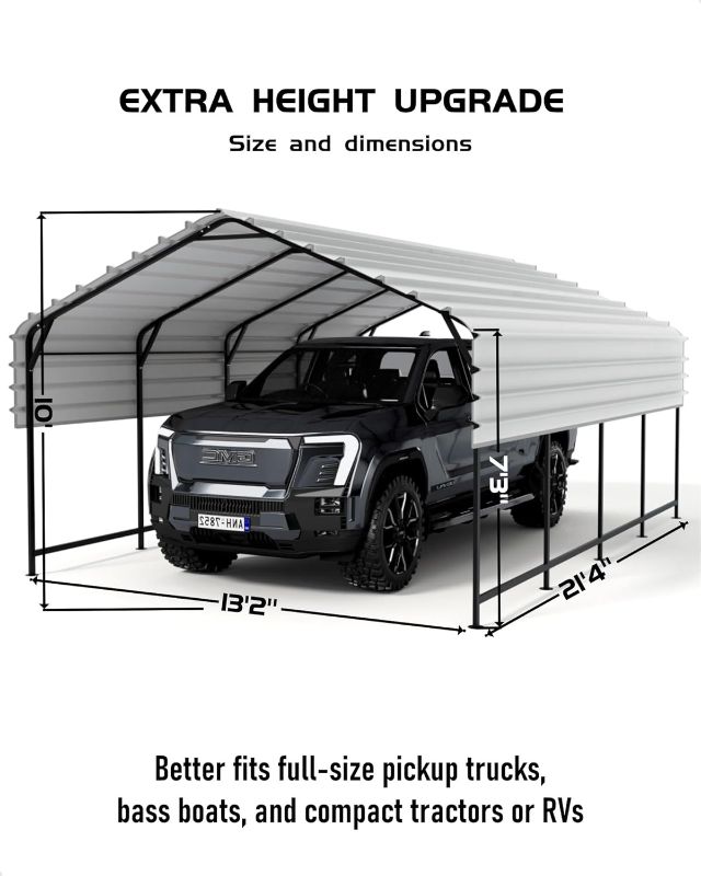 Photo 6 of (READ FULL POST) GAOMON 13' x 21' x 10' Heavy Duty Metal Carport, **PARTS**