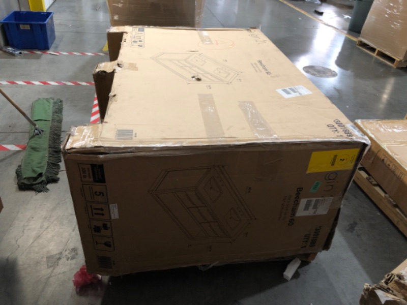 Photo 1 of ***NONREFUNDABLE - THIS SALE FINAL -  PARTS ONLY - SEE COMMENTS***
Origin 21 Beecham 60-in Almond Toffee Undermount Double Sink Bathroom Vanity with White Engineered Stone Top