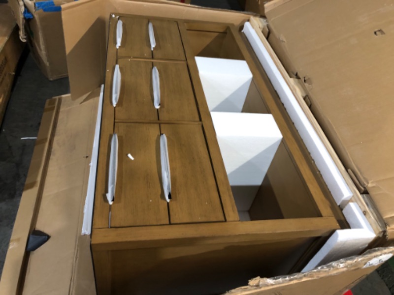 Photo 3 of ***NONREFUNDABLE - THIS SALE FINAL -  PARTS ONLY - SEE COMMENTS***
Origin 21 Beecham 60-in Almond Toffee Undermount Double Sink Bathroom Vanity with White Engineered Stone Top