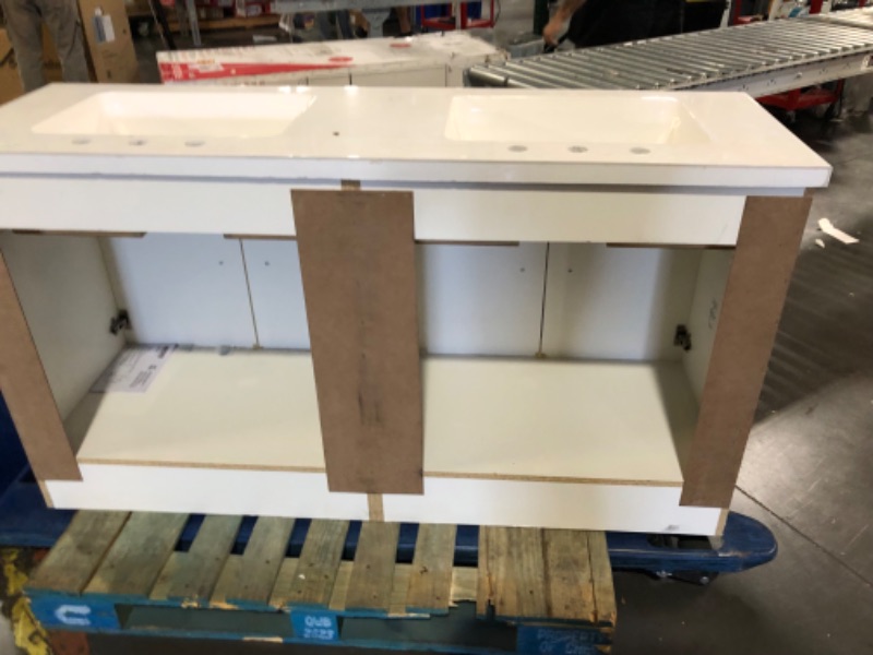 Photo 1 of ****STOCK PHOTO FOR REFERENCE ONLY***48" Bathroom Vanity Without Sink,Modern Solid Wood Laminate Bathroom Cabinet with 2 Soft Closing Doors and 6 Drawers,White