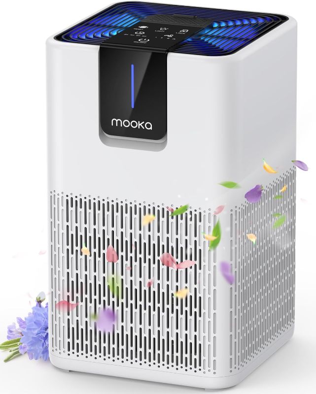 Photo 1 of Air Purifiers for Home Large Room Up to 1250 Ft², MOOKA H13 HEPA Air Purifier for Pets Dust Odor Smoke, Aromatherapy Function, Air Cleaner with 15dB Quiet Sleep Mode for Bedroom Office Living Room