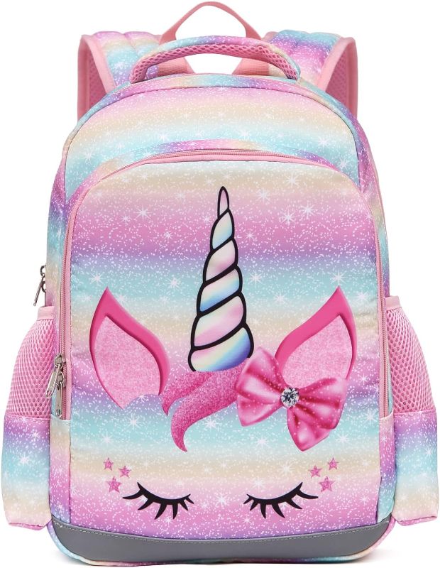 Photo 1 of ***STOCK PHOTO REFERENCE ONLY*** Girls Unicorn Backpack, Elementary School Kids Backpack for Girls Unicorn Bookbag Set with Chest Strap Lunch Bag and Pencil Case