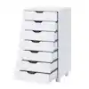 Photo 1 of ***STOCK PHOTO REFERENCE ONLY*** White, 7-Drawer Office Storage File Cabinet on Wheels, Mobile Under Desk Filing Drawer, Craft Storage for Home, Office