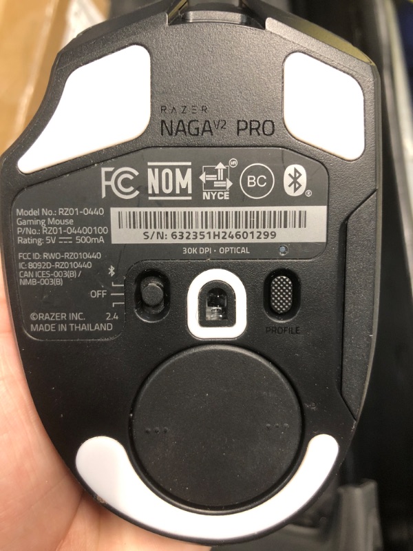 Photo 5 of **MISSING DONGLE**UNABLE TO TEST** Razer Naga V2 Pro Wireless Gaming Mouse: Interchangeable Side Plate w/ 2, 6, 12 Button Configurations - Focus+ 20K DPI Optical Sensor - Fastest Gaming Mouse Switch - Chroma RGB Lighting (Renewed)