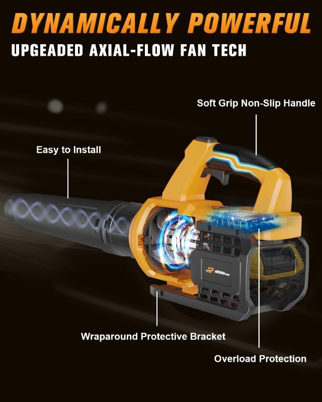 Photo 4 of (READ FULL POST) HEINPRO Cordless Leaf Blower Compatible with Dewalt 20V Max Battery(No Battery) 400CFM Electric Leaf Blower Cordless, Variable Speed, Turbo Mode, Battery Powered Leaf Blowers for Lawn Care,Yard