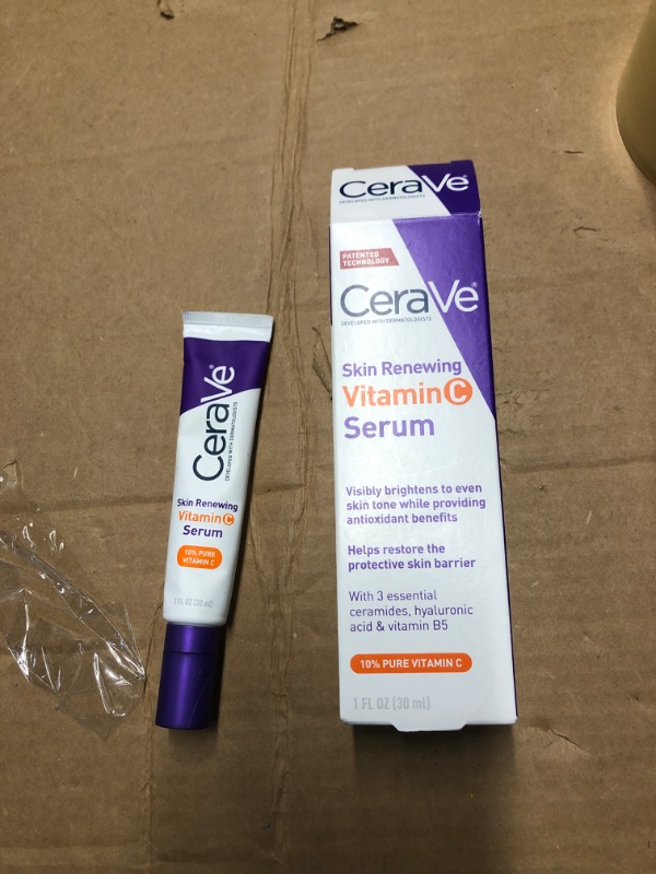 Photo 2 of ***NON REFUNDABLE***CeraVe Vitamin C Serum with Hyaluronic Acid | Skin Brightening Serum for Face with 10% Pure Vitamin C | Fragrance Free | 1 Fl. Oz