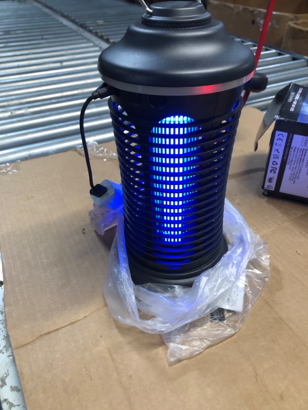 Photo 2 of ***MISSING POWER CHORD***
HumiLife Rechargeable Bug Zapper Outdoor & Indoor, Mosquito Fruit Fly Trap, Gnat Moths Catcher, 4200V Grid, USB Charging, 4000mAh Battery, Fit for Home, Kitchen, Backyard, Camping, Patio, Black