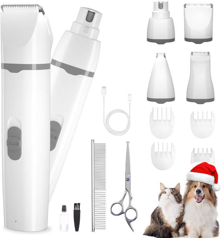 Photo 1 of ***STOCK PHOTO REFERENCE ONLY***
Dog Grooming Kit Clippers with Nail Grinder ONLY for Small Dogs Cats, 4 in 1 Low Noise Cordless Electric Paw Trimmer