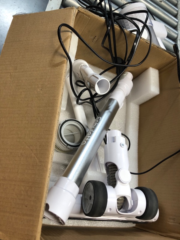 Photo 4 of ***USED - DIRTY - POWERS ON - UNABLE TO TEST FURTHER***
FABULETTA 23Ft Corded Stick Vacuum, 600W Power Stick Vacuum Corded with Telescopic Alloy Tube, 6 in 1 Ultra- Light Corded Vacuum Cleaner Converts to a Hand Vacuum, Great for Pet Hair & Hard Floor