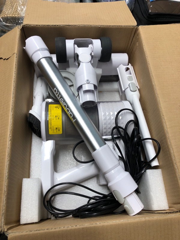 Photo 3 of ***USED - DIRTY - POWERS ON - UNABLE TO TEST FURTHER***
FABULETTA 23Ft Corded Stick Vacuum, 600W Power Stick Vacuum Corded with Telescopic Alloy Tube, 6 in 1 Ultra- Light Corded Vacuum Cleaner Converts to a Hand Vacuum, Great for Pet Hair & Hard Floor