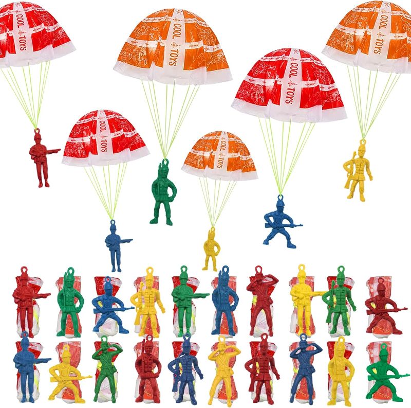 Photo 1 of  Parachute Toy, Army Men Action Figures Hand Throwing Kids Outdoor Games Toys Mini Paratrooper Toy Holiday Bag Stuffers Gifts Sport Toys for Kids Boy Girl Party Favors