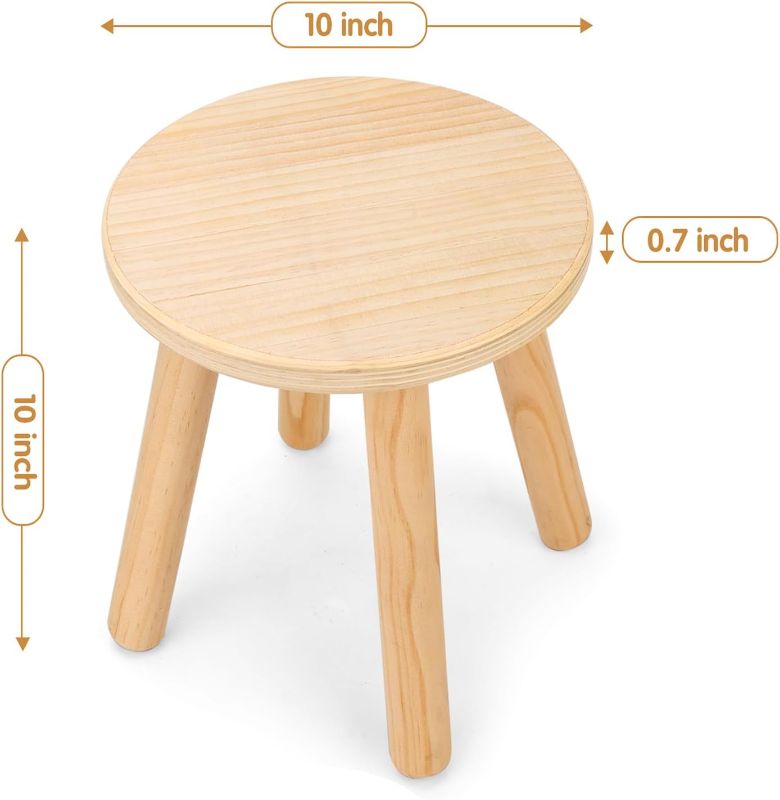 Photo 3 of (READ FULL POST) wingyz Wooden Step Stools for Kids, 10 Inch Solid Kids Chairs Perfect Matched Sensory Table, Multi-Purpose Children Sitting Stool for Playroom Bathroom (Natural, 1 Pack)