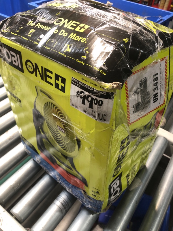 Photo 3 of  RYOBI ONE+ 18V Cordless 7-1/2 in. Bucket Top Misting Fan Kit with 1.5 Ah Battery and Charger
