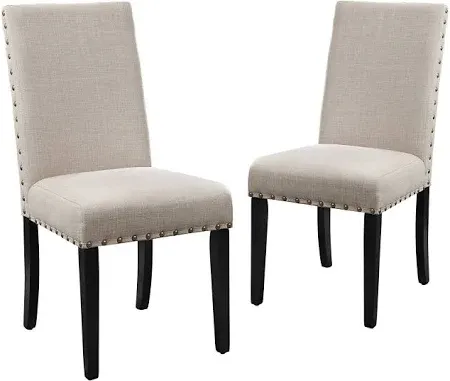 Photo 1 of ***STOCK PHOTO REFERENCE ONLY** Classic Furniture Crispin Natural Beige Polyester Upholstered Dining Chair 
