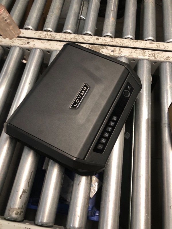Photo 1 of (READ FULL POST) Safe With LCD Display & USB Port, ?0.1s Quick Access Biometric Handgun Safe for 2-4 Pistols, Hand Gun Lock Box with Fingerprint | Keypad | and Keys for Home Drawer Bedside Nightstand