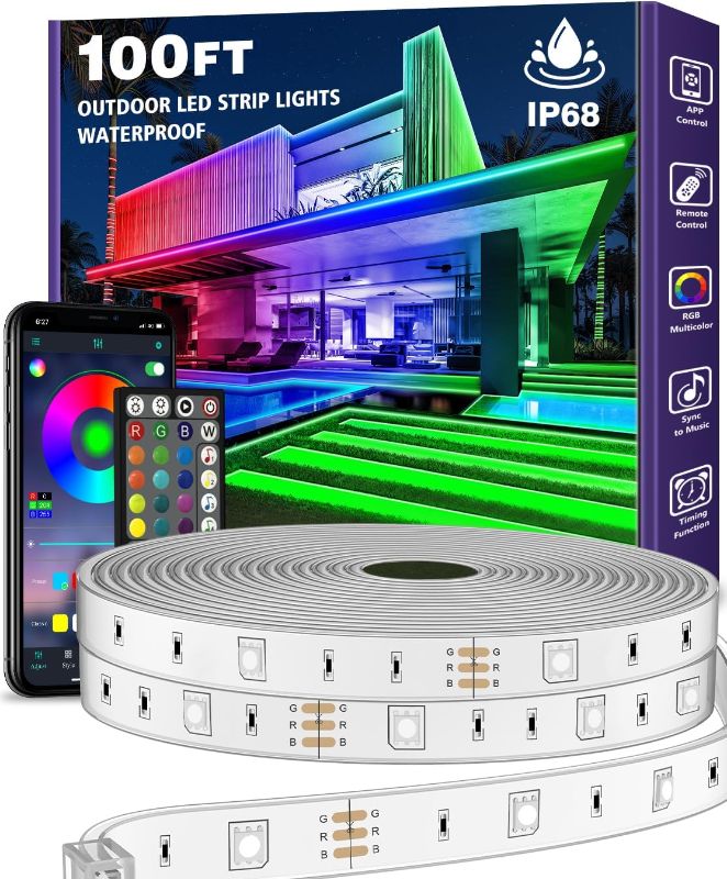 Photo 1 of **UNABLE TO TEST FUNCTION** LETIANPAI 300FT Permanent Outdoor Lights,RGB Eaves Lights with App Control Remote,DIY Scene Modes IP67 Waterproof Outdoor Under Eave Lighting,Outdoor Lights for Outdoor Decor,Garden Decor