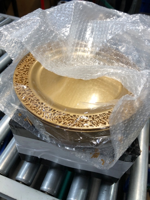 Photo 1 of **SEE NOTES** 102 PCS Brown Gold Plastic Plates, Lace Design Disposable Plates, BPA Free Plates Includes: 51 Dinner Plates 10.25 Inch and 51 Salad/Dessert Plates 7.5Inch for Wedding and Party
