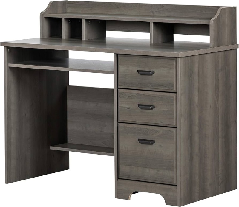 Photo 1 of ***STOCK PHOTO REFERENCE ONLY***South Shore Versa Computer Desk with Hutch, Gray Maple