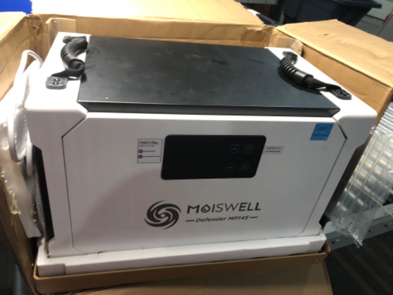 Photo 5 of ***USED - POWERS ON - UNABLE TO TEST FURTHER - LIKELY MISSING PARTS***
Moiswell 145 Pints Commercial Dehumidifier with Pump and Drain Hose, Crawl Space dehumidifier Basement, Industry Water Damage Unit for up to 6,000 sq ft Basements, Ideal for Industrial