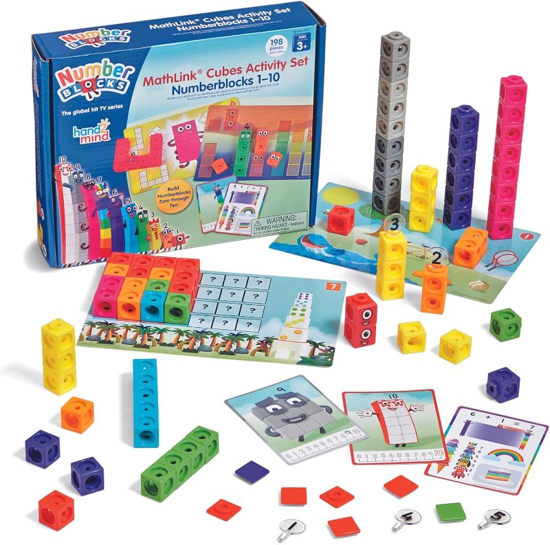 Photo 1 of **MISSING MOST ACCESSORIES**
hand2mind MathLink Cubes Numberblocks 1-10 Activity Set, 30 Preschool Learning Activities, Counting Blocks, Linking Cubes, Educational Toys for Kids, Number Games, Math Manipulatives Kindergarten