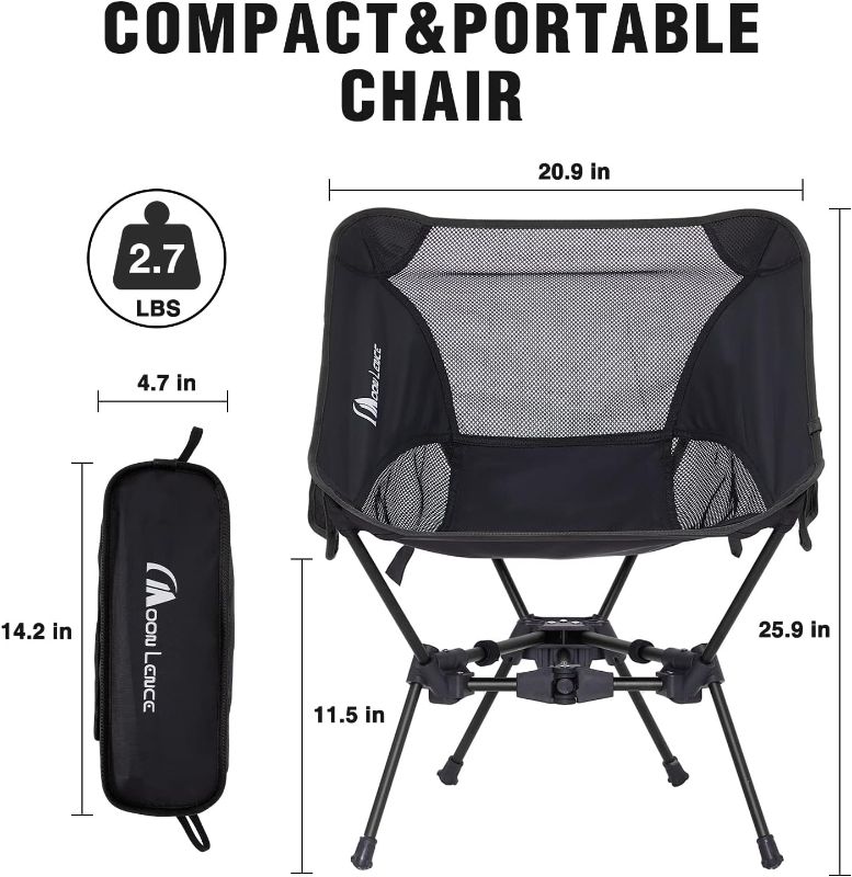 Photo 5 of (READ FULL POST) MOON LENCE Portable Camping Chair Backpacking Chair - The 4th Generation Ultralight Folding Chair - Compact, Lightweight Foldable Chairs for Hiking Mountaineering Beach
