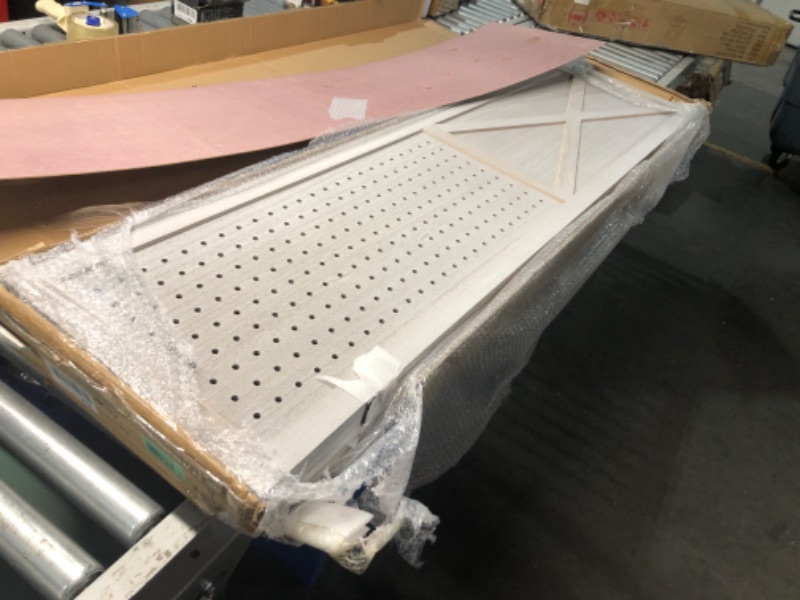 Photo 3 of ***USED - LIKELY MISSING PARTS - UNABLE TO VERIFY FUNCTIONALITY***
ALeesing 4 Panel Room Divider, 5.6Ft Pegboard Display Wood Room Divider Folding Privacy Screens, Room Divider Peg Board Display Freestanding for Trade Show Craft Show Home Wall Organizer, 