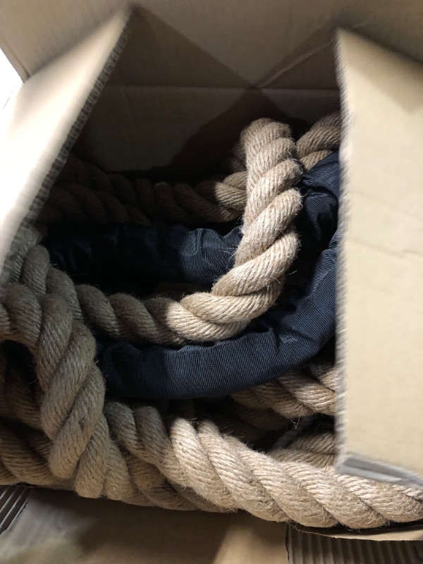 Photo 4 of ***USED - DAMAGED - FRAYED - SEE PICTURES***
Climbing Rope1.5 Inch in Diameter Gym Climbing Rope, No Mounting Bracket Included, Length Available 25Feet