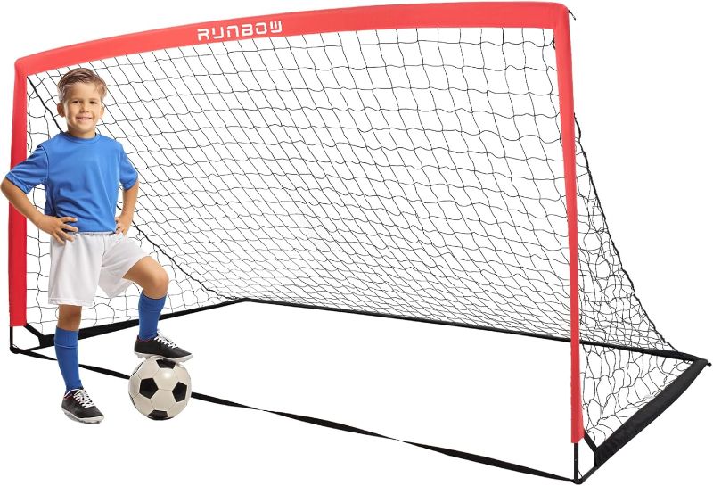 Photo 1 of ***STOCK PHOTO REFERENCE ONLY***
RUNBOW Portable Kids Soccer Goal for Backyard Junior Teenager Large Metal Frame Soccer Net with Carry Bag