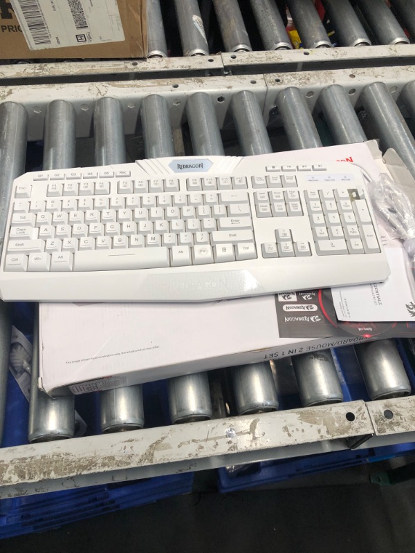 Photo 2 of ***MISSING MOUSE***
Redragon S101 Wired RGB Backlit Gaming Keyboard with Multimedia Keys Wrist Rest and Red Backlit Mouse Combo 3200 DPI for Windows PC Gamers (White)