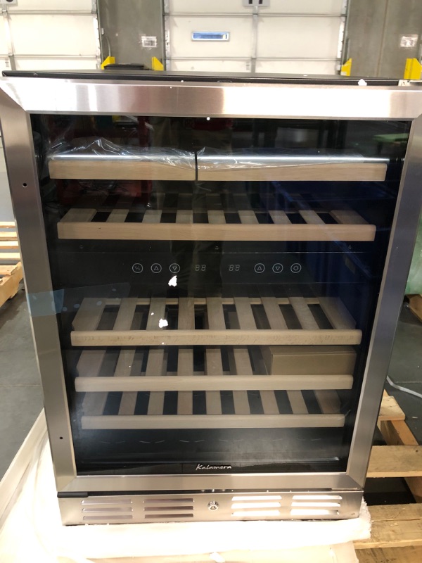 Photo 6 of (READ NOTES)**TRAILER PICKUP**
Kalamera 24 inch Wine Cooler, 46 Bottle - Dual Zone Built-in or Freestanding Fridge with Stainless Steel Reversible Glass Door, for Home, Kitchen, or Office.
