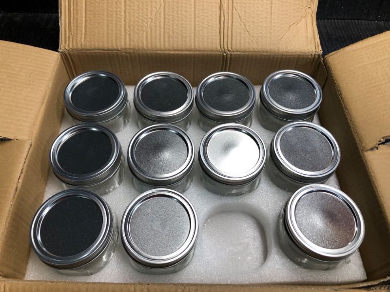 Photo 2 of **READ NOTES**
Lyellfe 12 Pack Wide Mouth Mason Jars, 12 Oz Glass Canning Jars with Airtight Lids, Clear Mason Spice Jars for Jam, Honey, Jelly, Sauces, Yogurt