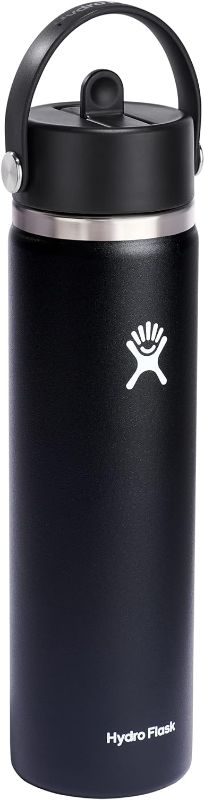 Photo 1 of **HEAVY DENTED** Hydro Flask Wide Mouth vacuum insulated stainless steel water bottle with leakproof closeable straw lid for cold water drinks, sports, travel, car and school
