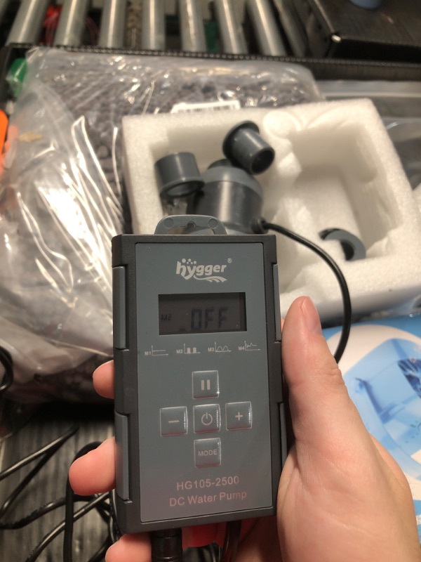 Photo 2 of ***ITEM TESTED FOR POWER, UNABLE TO TEST FURTHER*** hygger 24V DC Aquarium Water Pump, 660GPH 30W 9.8FT Submersible Pump With Controller, Water Fountain Pump with 3 Nozzles for Fish Tank, Pond, Aquarium, Statuary, Hydroponics