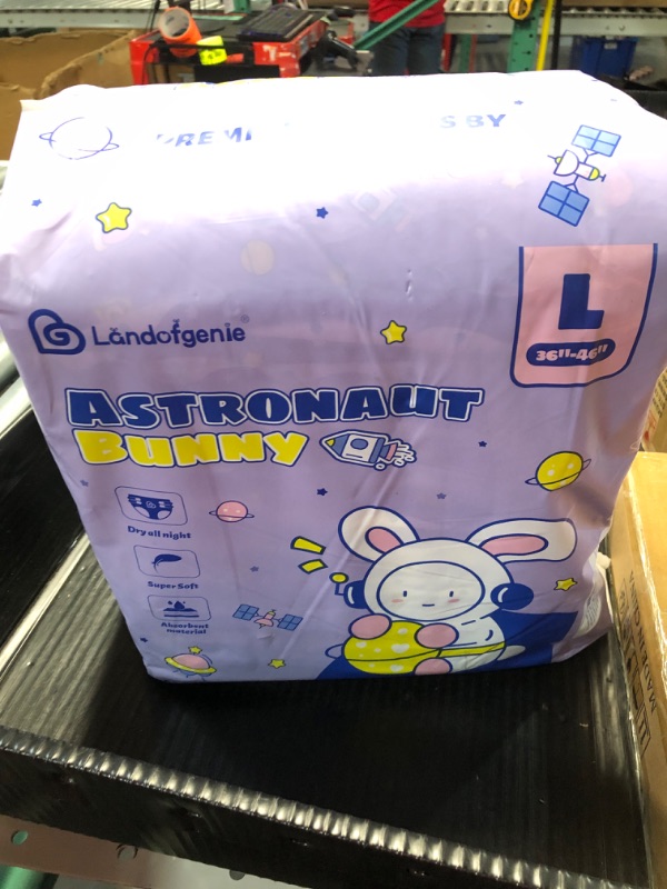 Photo 2 of ***FACTORY SEALED*** Landofgenie Adult Printed Diaper 10 Pieces - Astronaut Bunny (Large 36"-48")