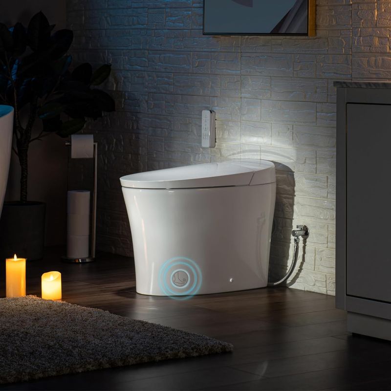 Photo 1 of ***FACTORY SEALED*** WOODBRIDGE B0970S One Piece Elongated Smart Tankless Bidet Toilet, ADA Height, Auto Flush, Foot Sensor Operation, Heated Seat with Integrated Multi Function Remote Control in White