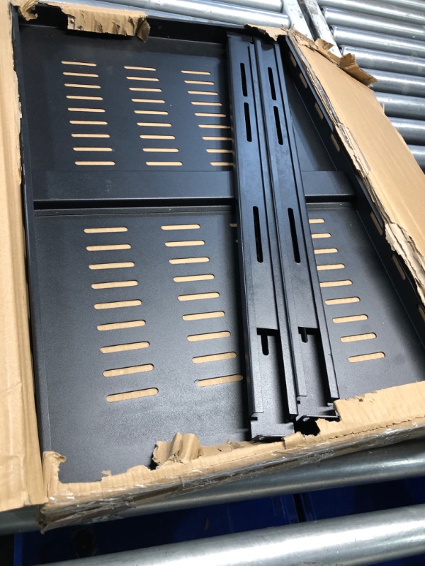 Photo 1 of 1U Adjustable Rack Mount Shelf Vented Server Rack Drawer 175 lbs 27.5 to 38 Inch Adjustable Mounting Depth Blanking Panel Kit Universal Tray for 19 Inch AV/Network Equipment Rack, Black (2 Pieces)